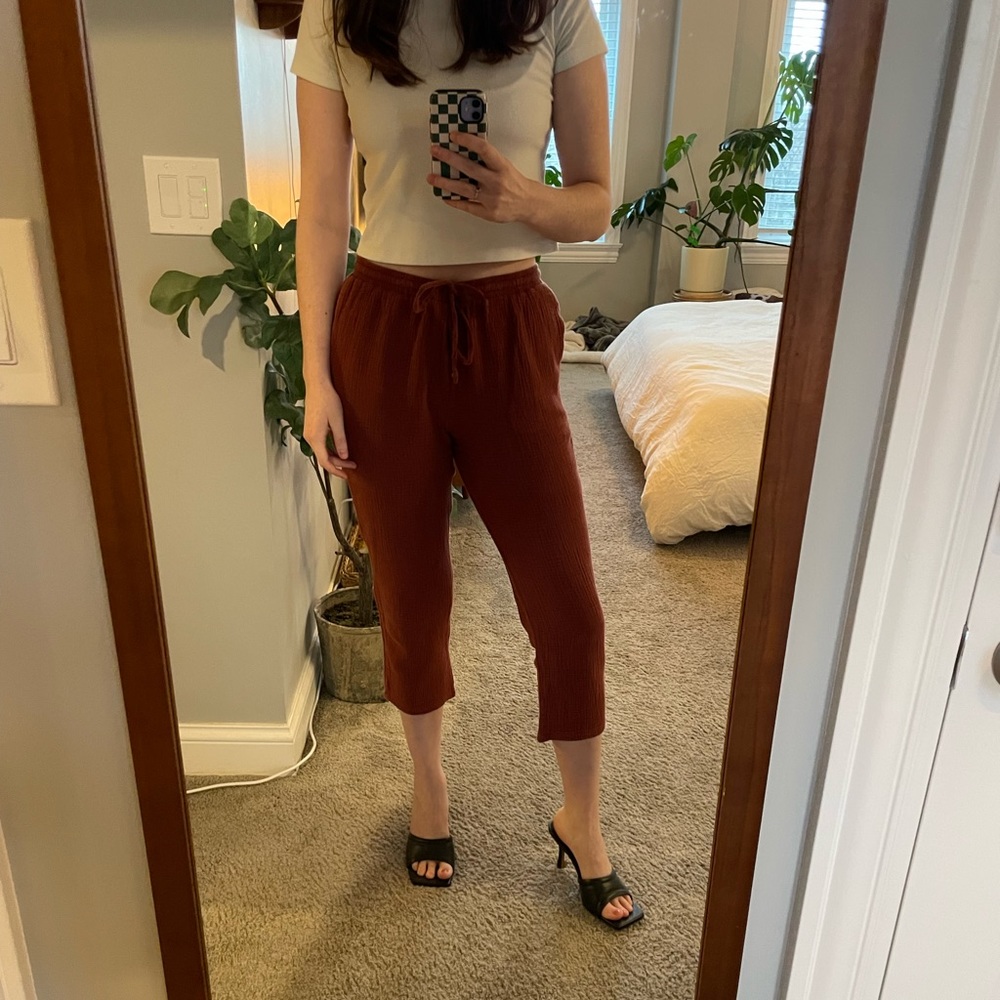 Natura Cotton Muslin Rust Pants